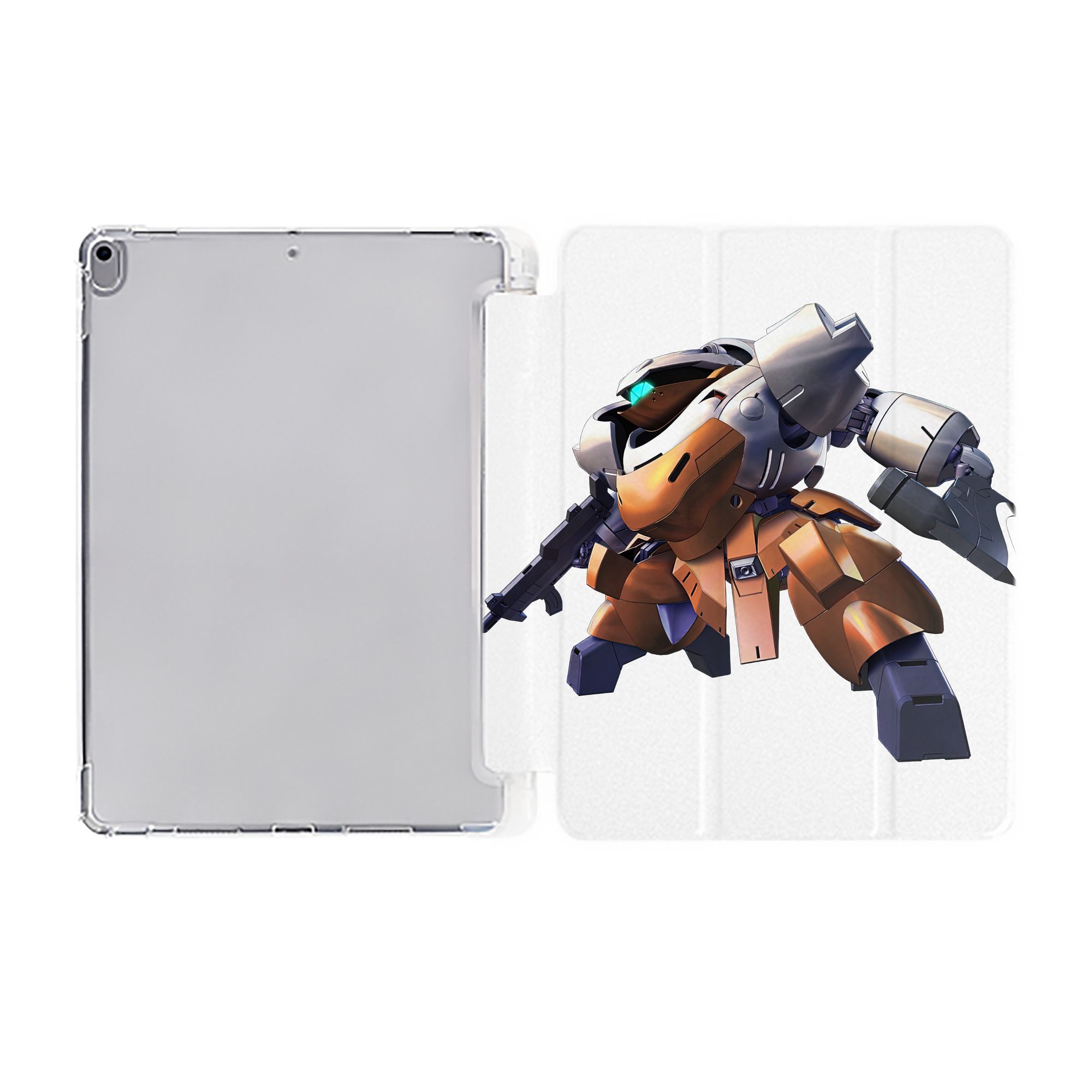 （画像用） 機動戦士ガンダム Mobile Suit Gundam IPad ケース ペン収納付き 三つ折りスタンド PUレザー×シリコン 対応機種9.5/10.5/10.9インチ